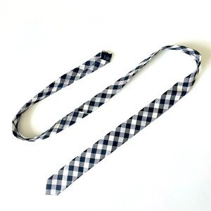 Express, Men's Checkered Plaid Tie 100% Silk, Black & White Pattern
